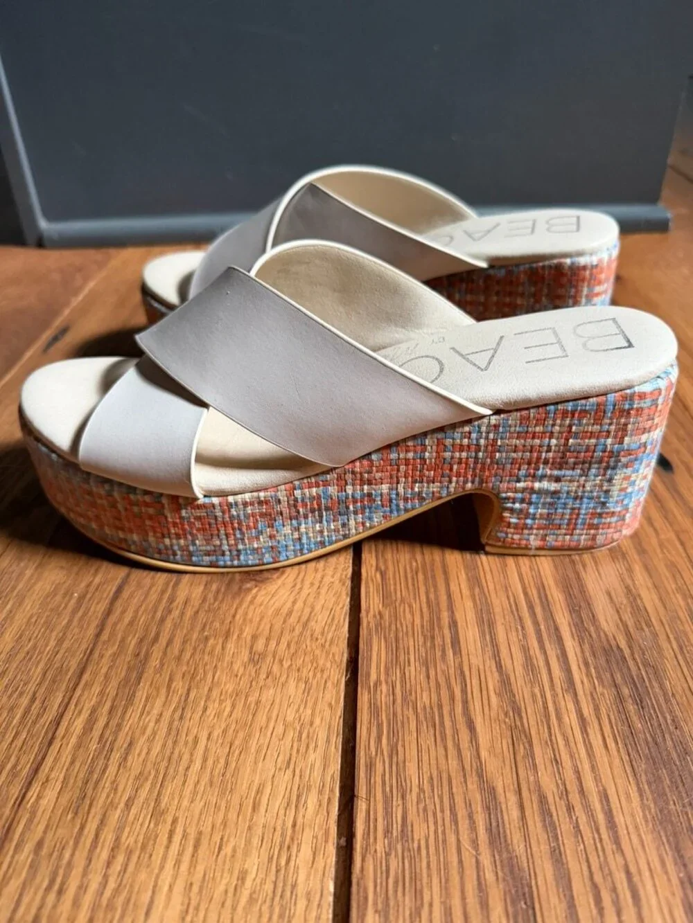 BEACH by Matisse Nellie Woven Platform Sandal Ivory Size 9